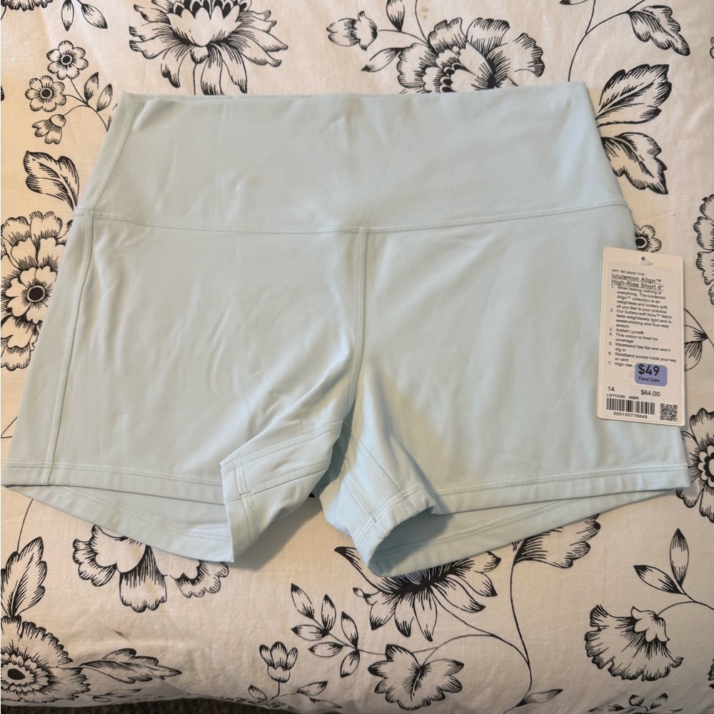 Lululemon Align™ High-Rise Short 4” – Size 14 (Powder Blue)
